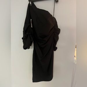 NWT Socialite - One shoulder puff sleeve black mini dress (M)